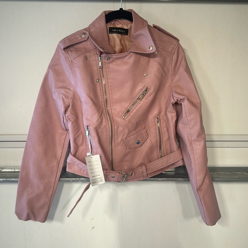 Lika Rulla pink leather jacket size M